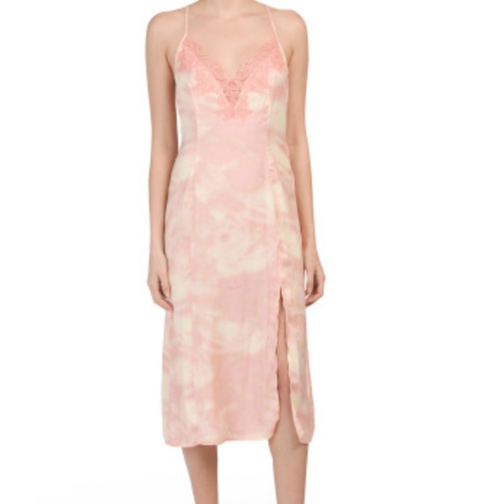 Free people tie dye lace slip dress